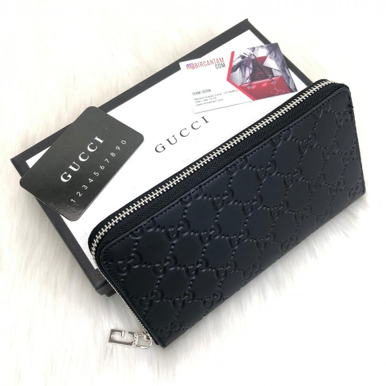 GUCCİ İMPRİME ZİP-AROUD WALLET SİYAH